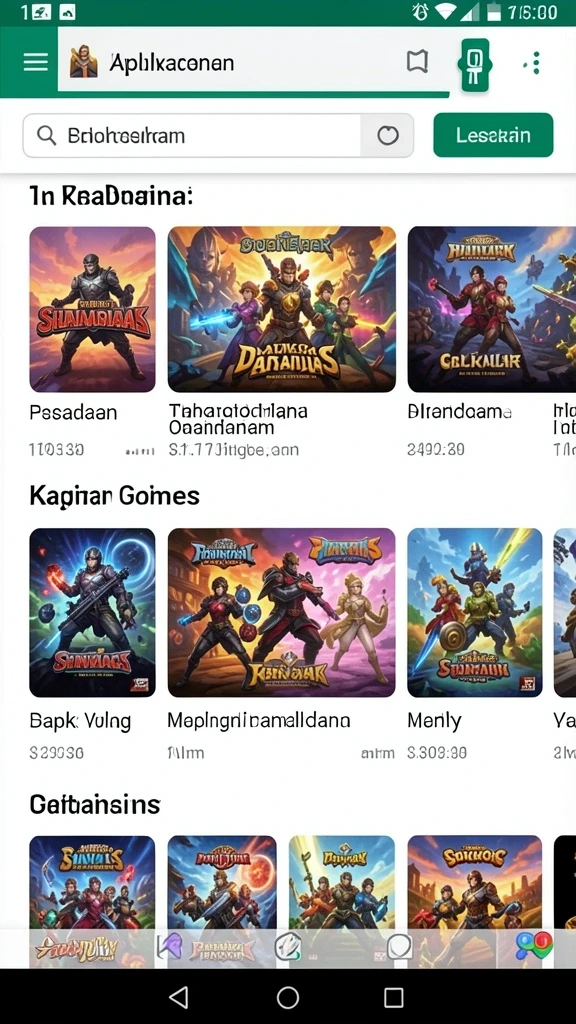 Tangkapan layar menunjukkan berbagai karakter yang dapat dimainkan.