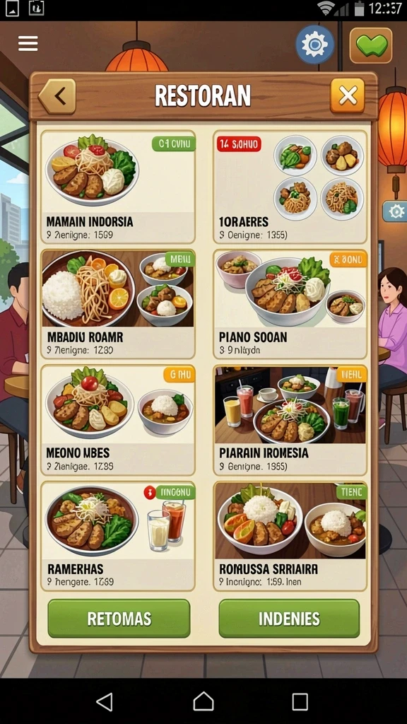 Tampilan karakter yang bisa disesuaikan.