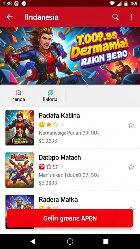 Screenshot gameplay dengan aksi mendebarkan.